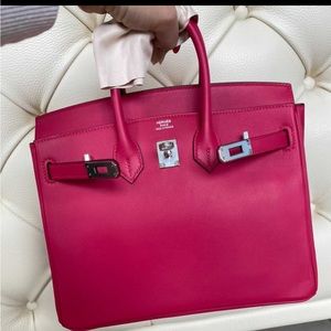 Hermès Birkin 25 palladium HW , swift leather , frambois color: 100% authentic